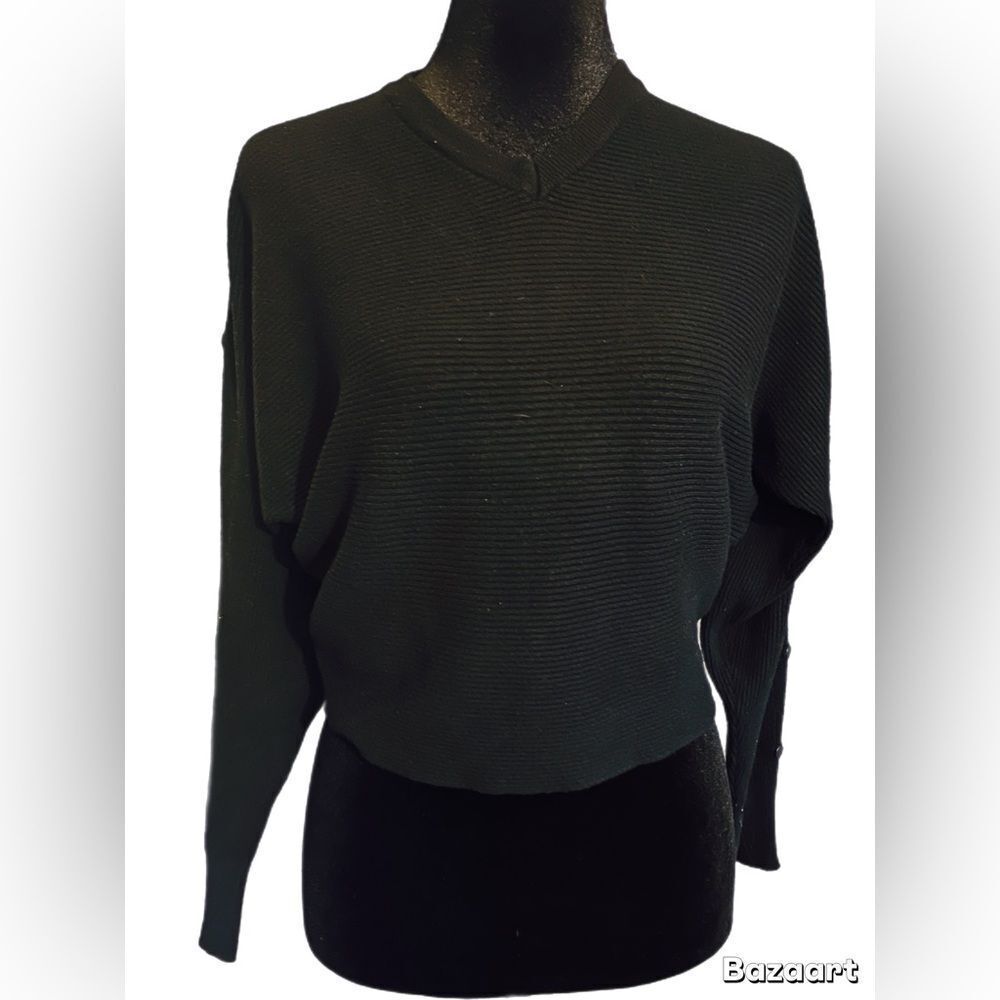 philosophy Black Knit Ribbed Sweater size Small